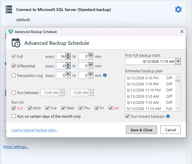 Schedule your backup job — 4 / 6