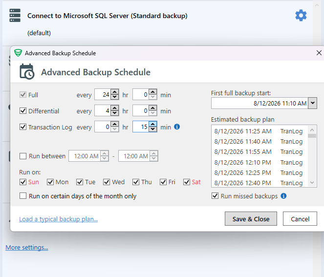 Schedule your backup job — 5 / 6